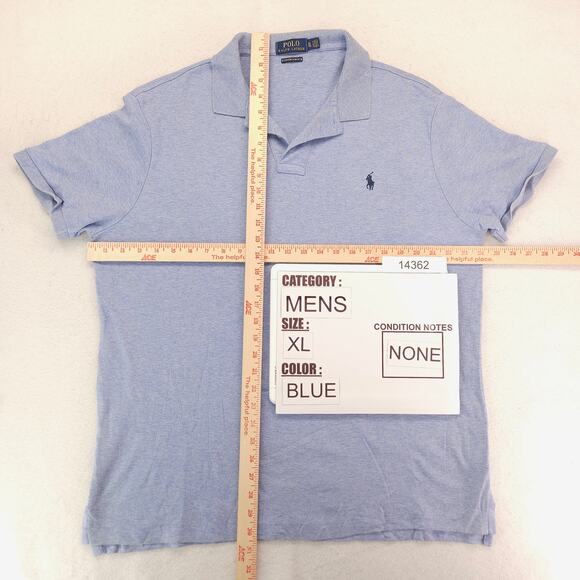 Polo Ralph Lauren Custom Slim Fit Collared Short Sleeve Polo Shirt Mens XL Blue - Picture 5 of 9
